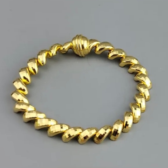 Italy Jewelry - 18K Yellow Gold San Marco Bracelet 925 Sterling Silver Vermeil Italy